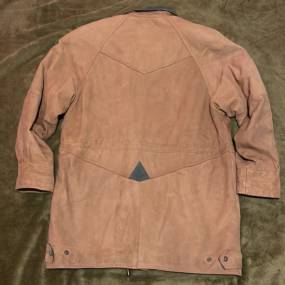 Vintage unisex Boundary Waters Genuine Brown and Green Leather Coat Size: M - Picture 5 of 11